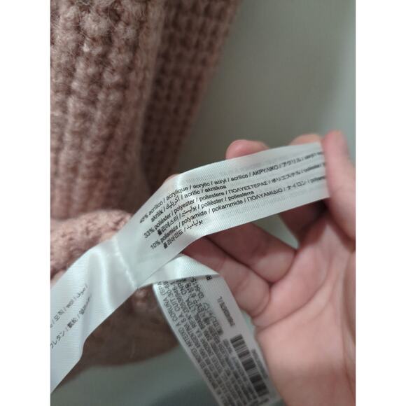 ZARA Pink Chunky Waffle Knit Crewneck Sweater NWT - Picture 4 of 5